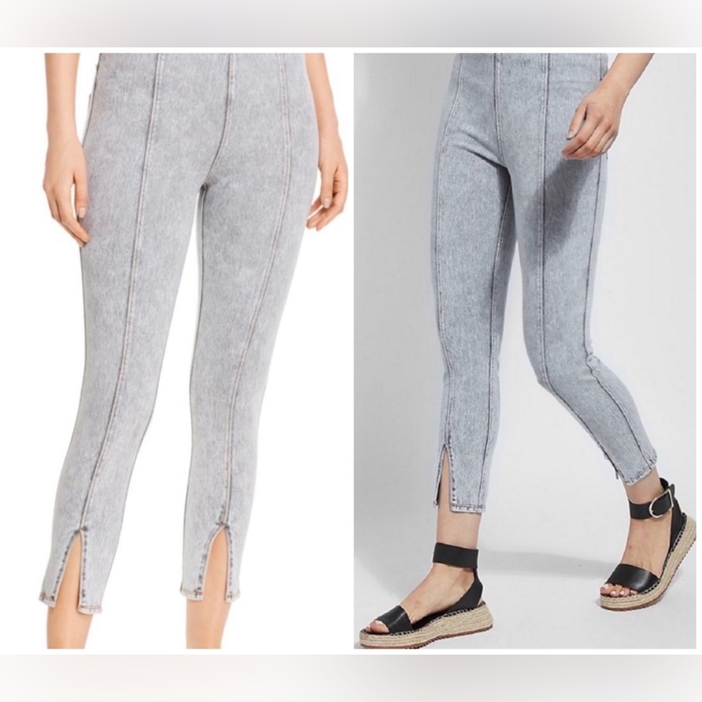 LYSSÉ | Evelyn Split-Hem Legging Jeans in Light Gray Small